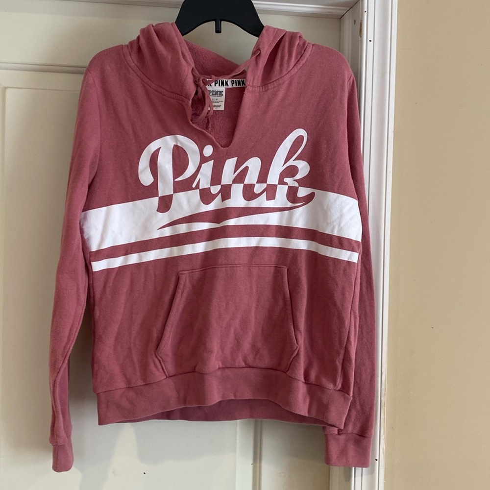 Victoria Secret Pink hooded sweatshirt size Large good condition